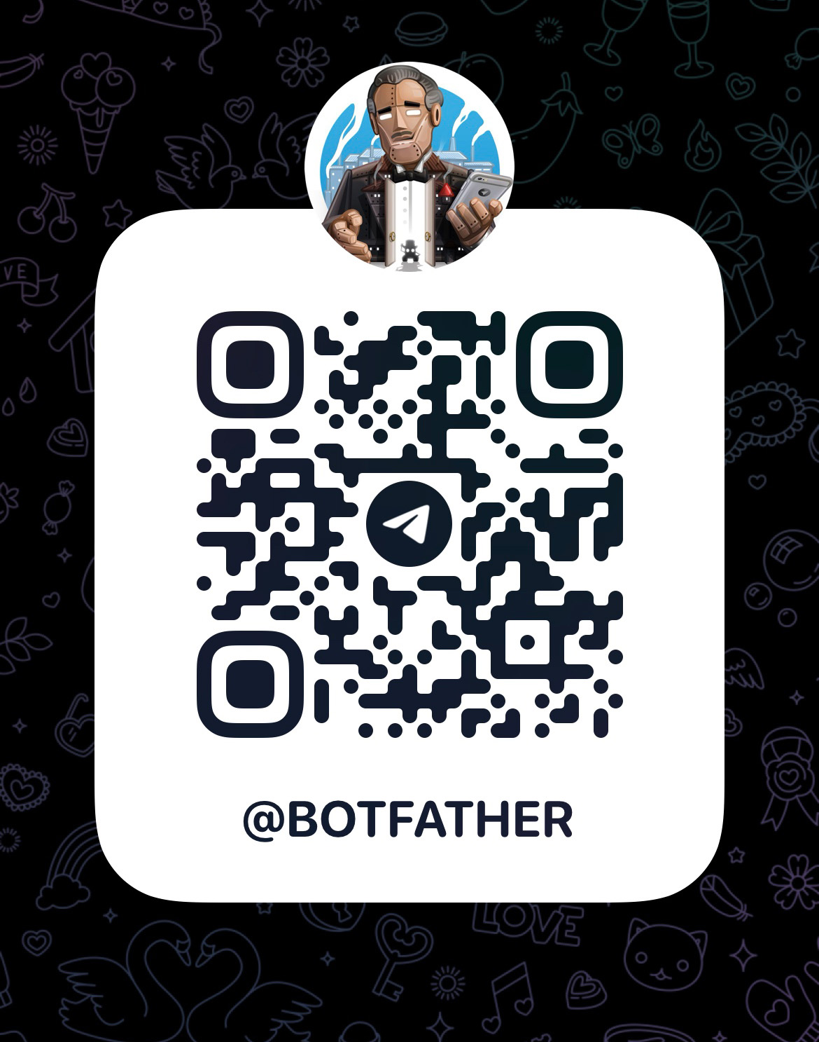 Scan to open BotFather on Telegram